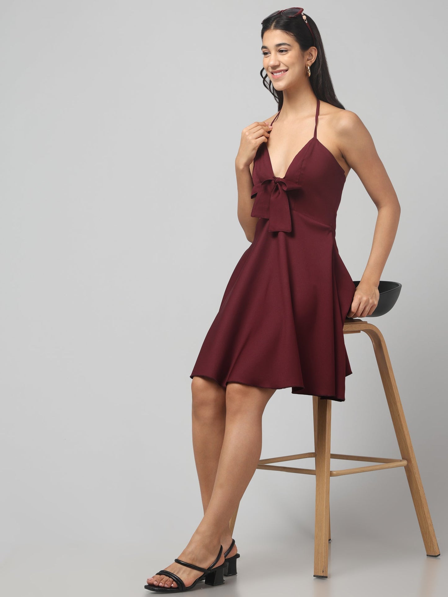 Crimson Charm Bow Dress