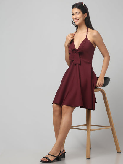 Crimson Charm Bow Dress