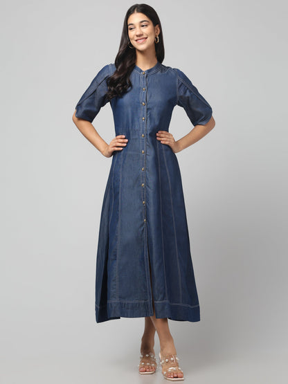 Indigo Ease Shirt Dress