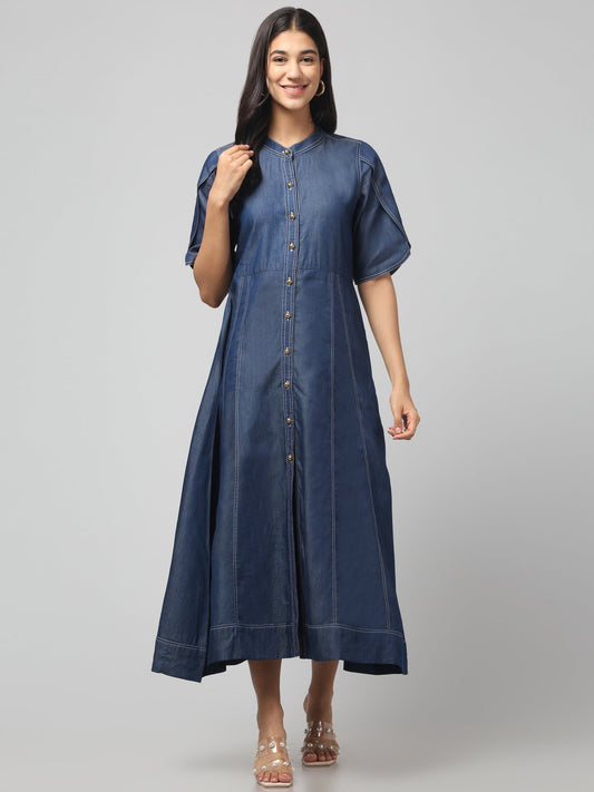 Indigo Ease Shirt Dress