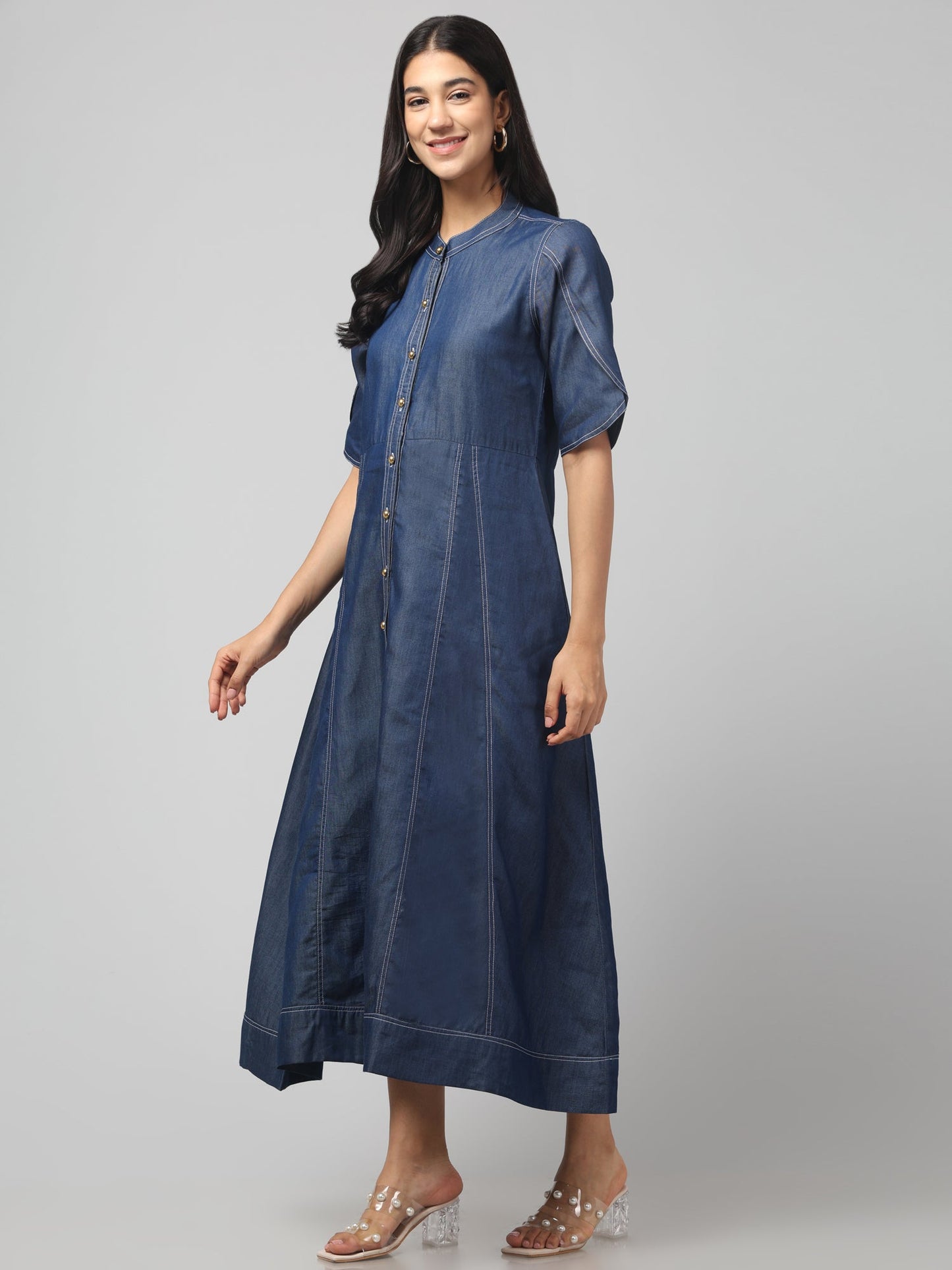 Indigo Ease Shirt Dress
