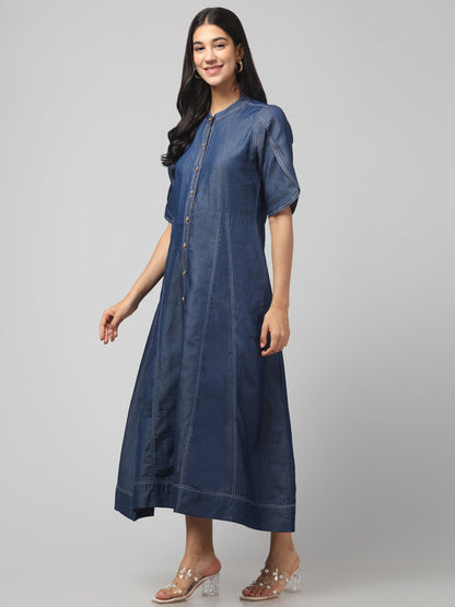 Indigo Ease Shirt Dress