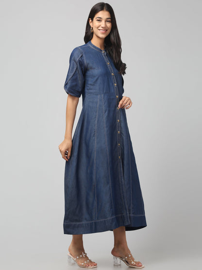 Indigo Ease Shirt Dress