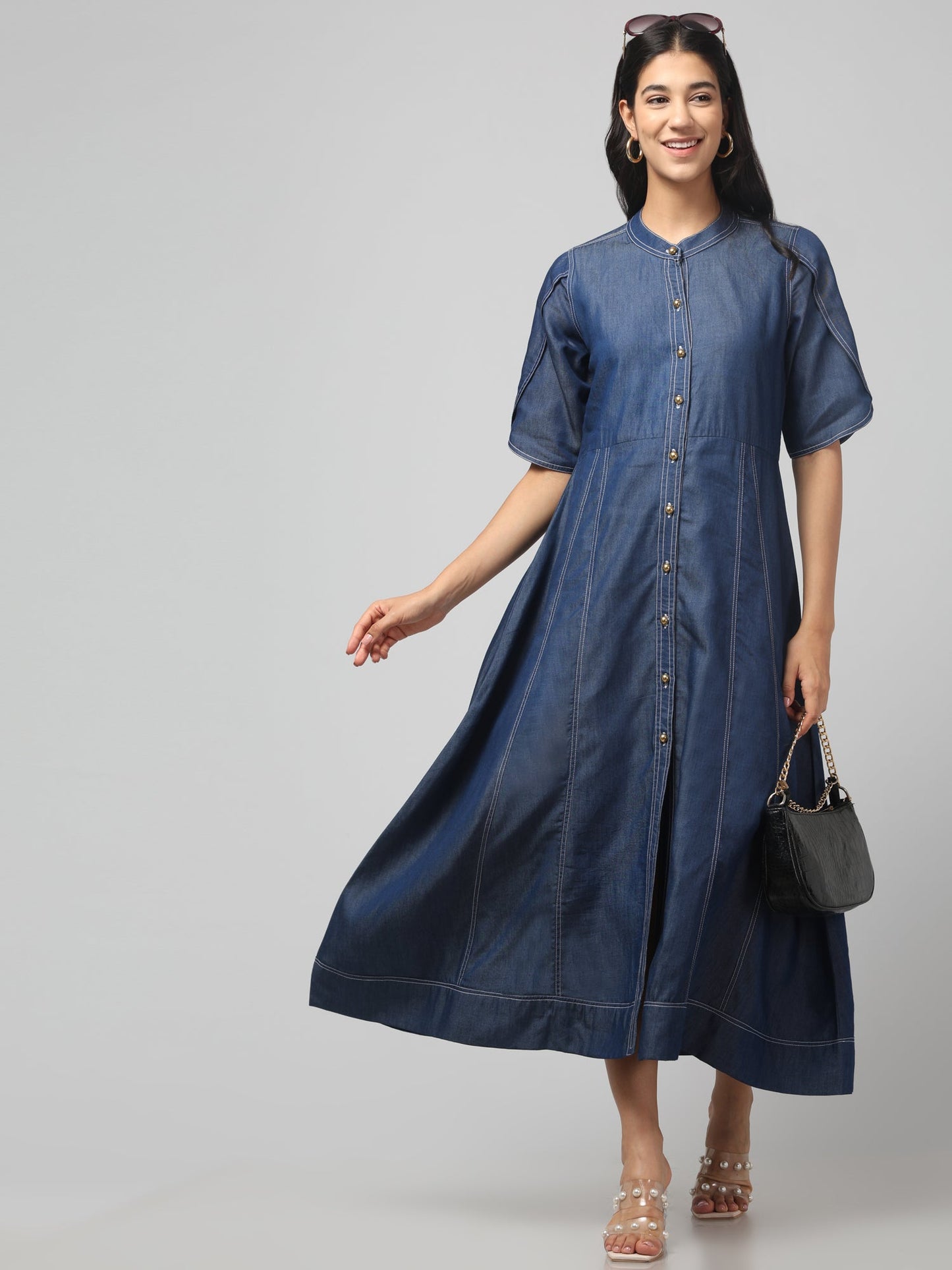 Indigo Ease Shirt Dress