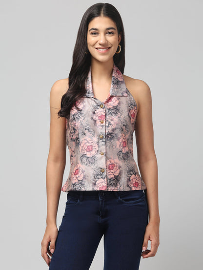 Blush Bloom Halter Top