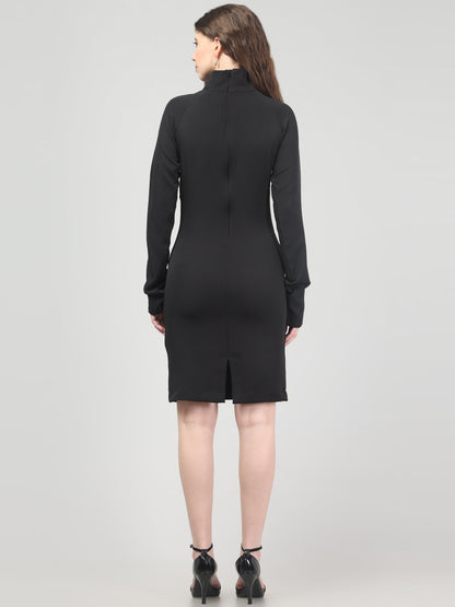 Noir Sculpt Midi Dress