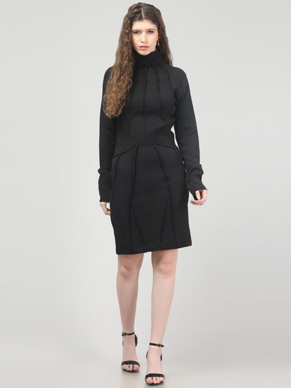 Noir Sculpt Midi Dress