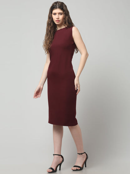 Classic Merlot Bodycon Dress