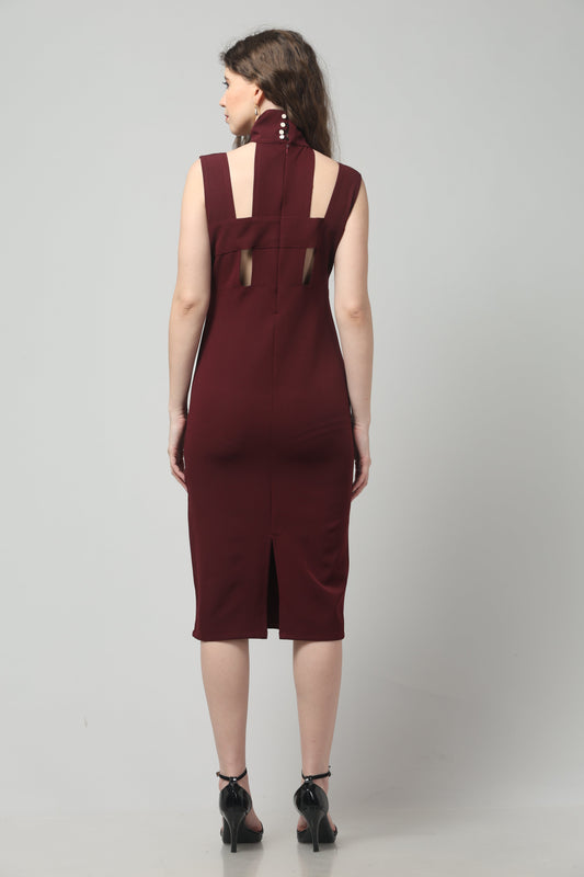 Merlot Muse Neck-Belt Dress