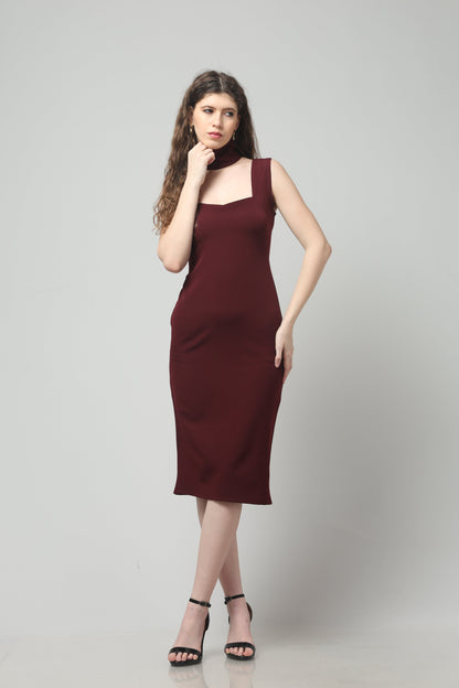 Merlot Muse Neck-Belt Dress