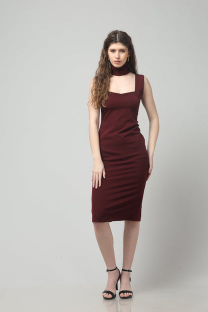 Merlot Muse Neck-Belt Dress
