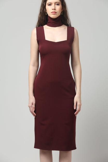 Merlot Muse Neck-Belt Dress
