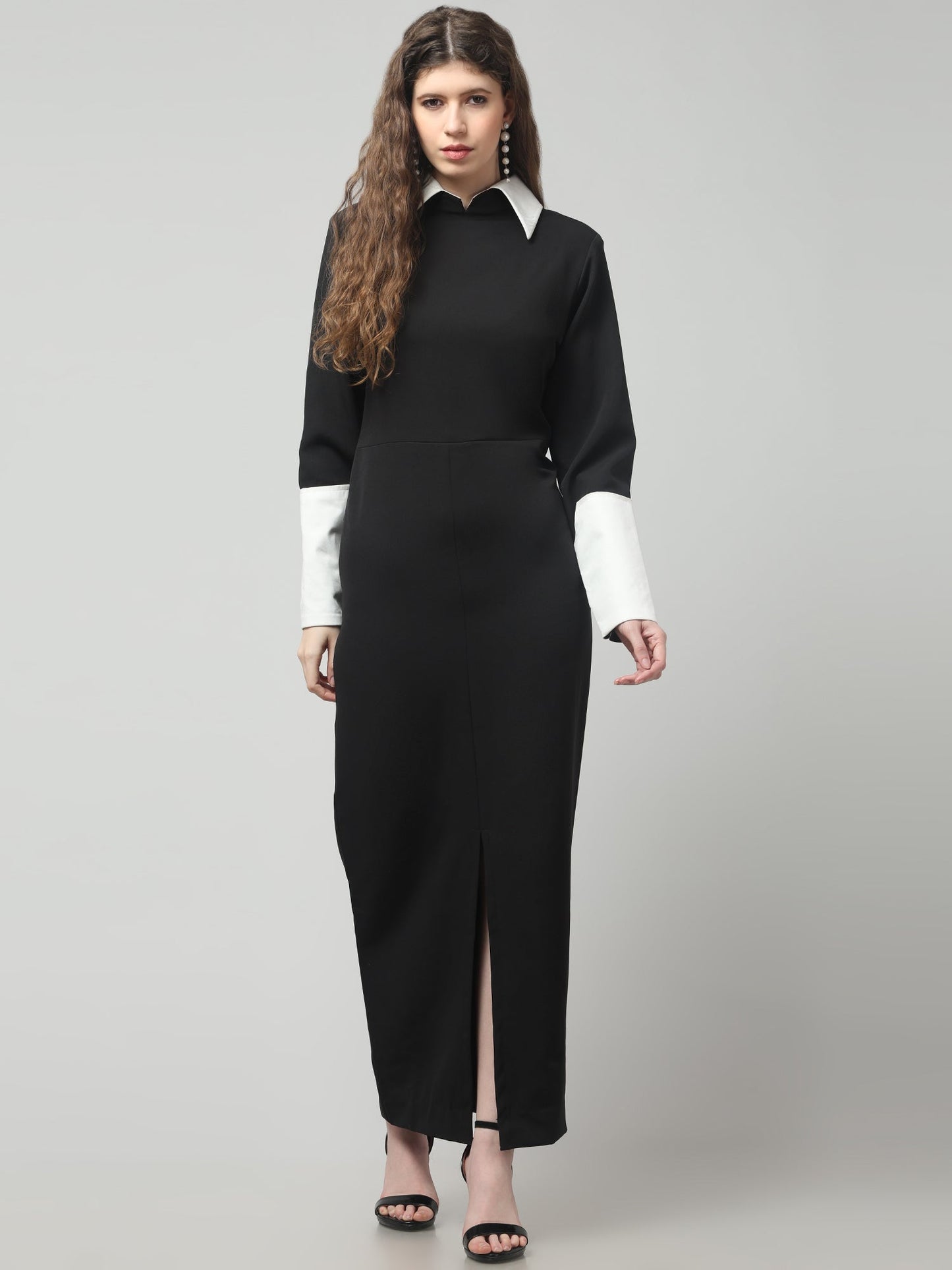Monochrome Authority Midi Dress