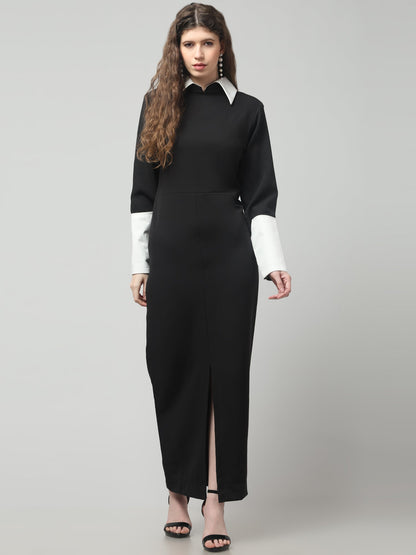 Monochrome Authority Midi Dress