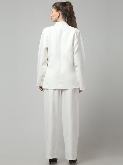 Ivory Edge Piped Blazer Set