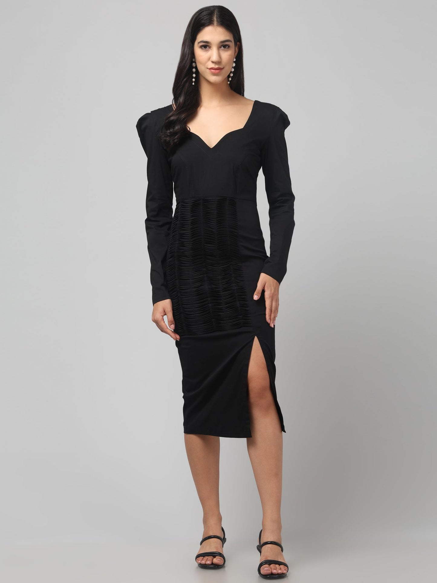 Velvette Noir Slit Dress