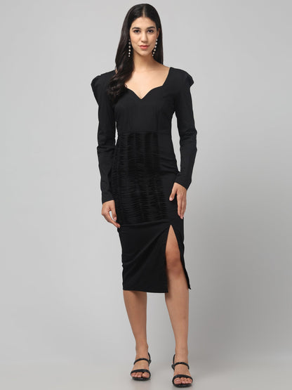 Velvette Noir Slit Dress