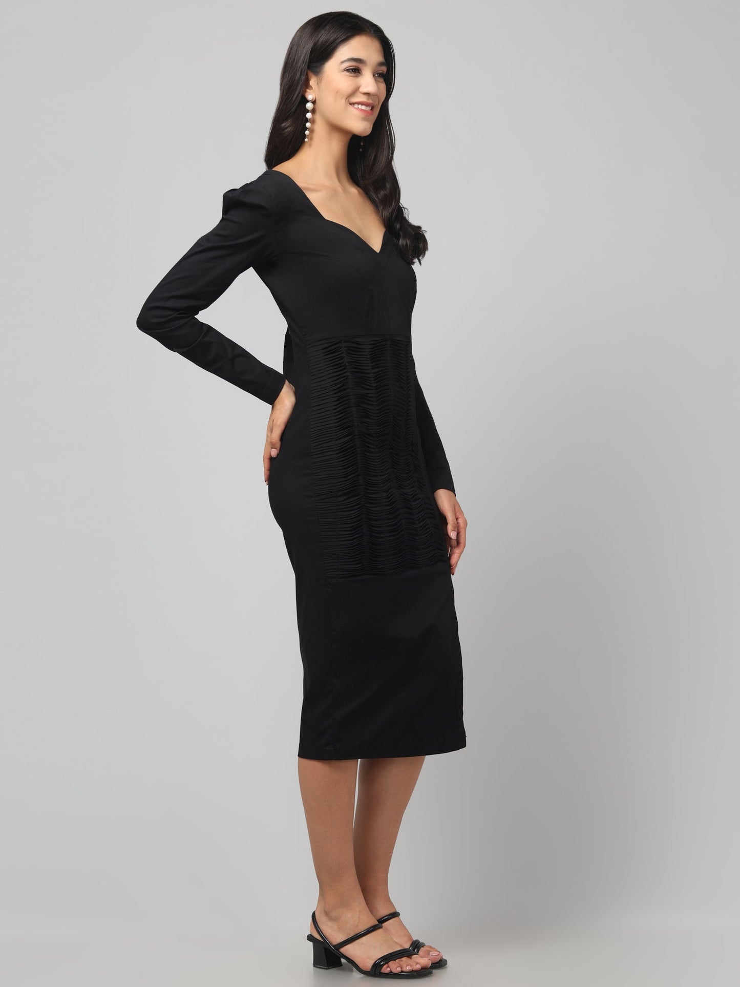 Velvette Noir Slit Dress