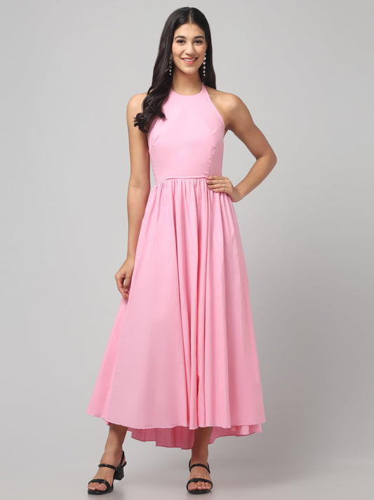 Blush Bloom Halter Dress