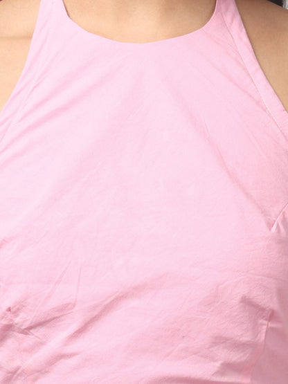 Blush Bloom Halter Dress