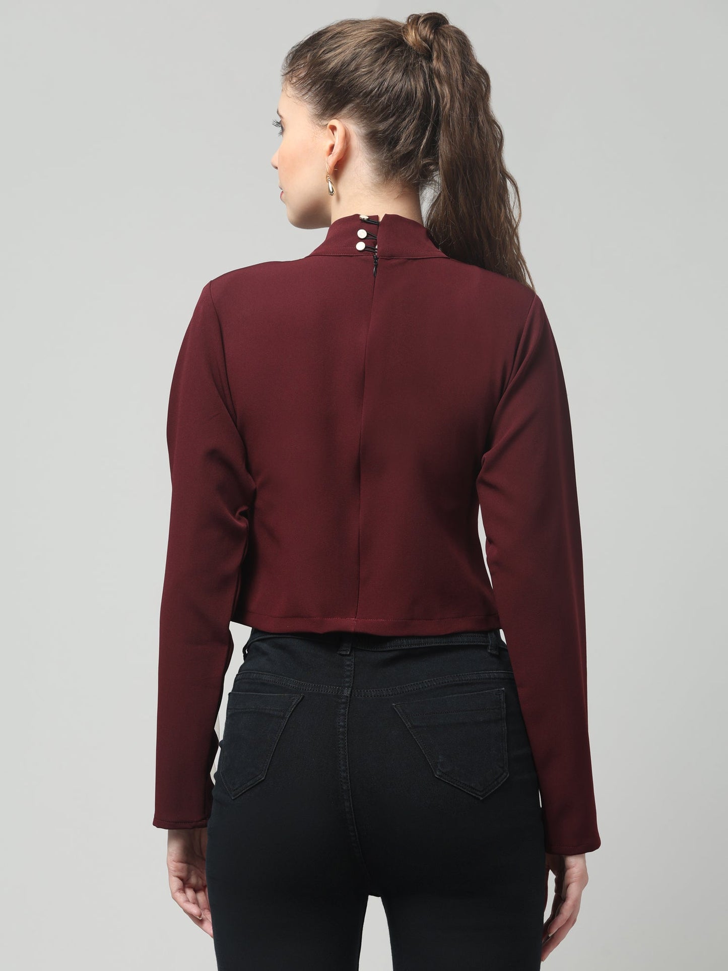 Berry Stripe High-Neck Top