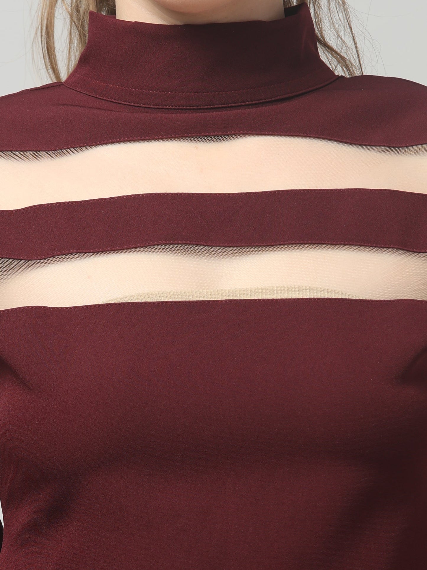 Berry Stripe High-Neck Top