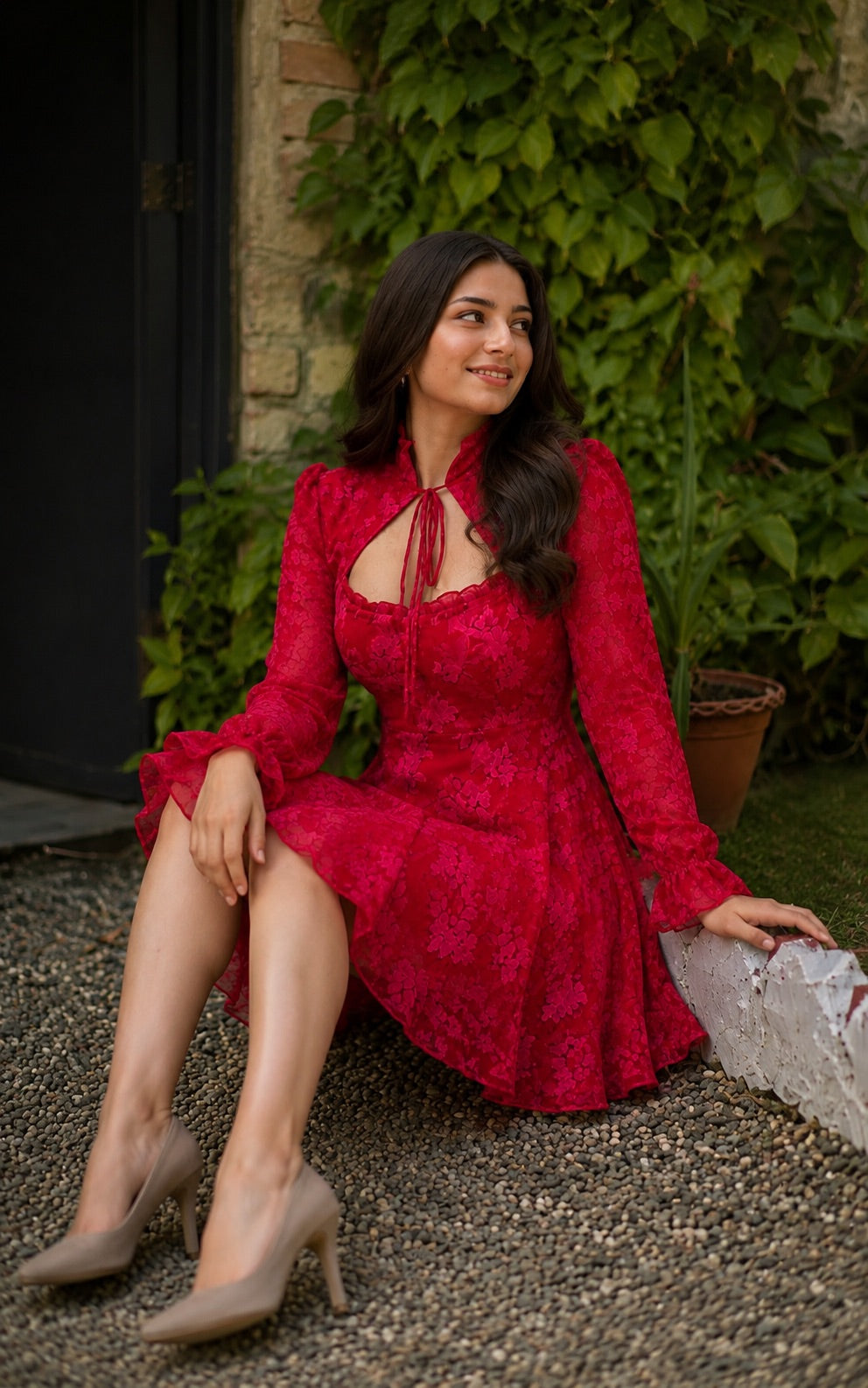 Crimson Bloom Dress