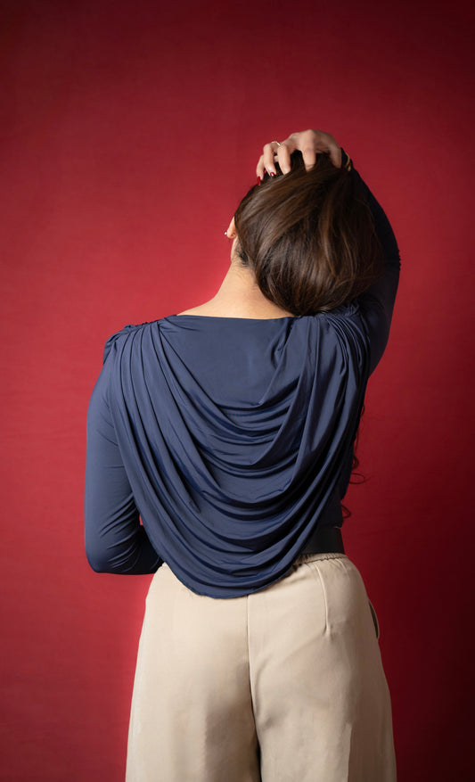 Midnight Drape Long-Sleeve Top